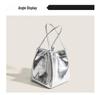 High-Gloss Dopamine Trend Tote: Mirror-Finish Textured Shell Handbag