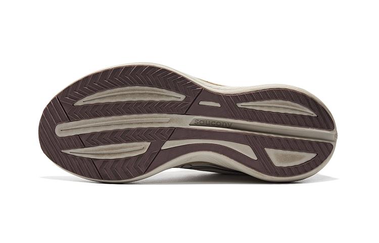 Men's Sneakers Saucony Tide Cushioning, Wear Resistant Low top Running Shoes Unisex Beige Coffee Caffeine