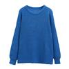 Women Pullover Sweater Round Neck Long Sleeve Elastic Fabric Knitting Tops Solid Color Loose Fit Sweater Tops
