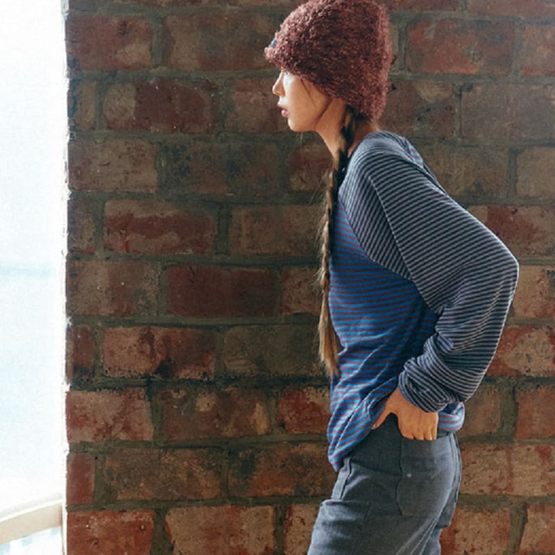 KOOKEESEE Hårig Stickad Mössa (Brun)