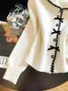 Autumn 2026 Sweet Sailor Collar Knit Cardigan with Bow & Buttons – Fashionable, Versatile, Age-Reducing Sweater