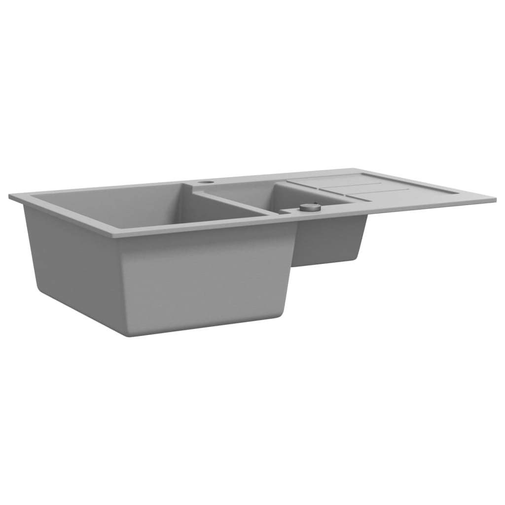 Granite Double Basin Sink Grey