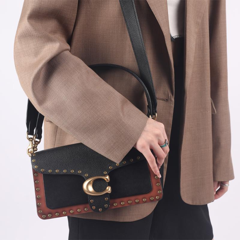 New COACH Tabby Suede Cow Leather Shoulder Bag Crossbody Bag Shoulder Bag Women's Black Brown 79338-B4M2