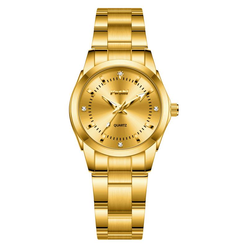 Waterdicht Mode Roestvrij Staal Dames Luminous Kwarts Horloge met Eenvoudige Band