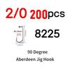 200pcs #8~#6/0 High Carbon Steel 90 Degree Aberdeen Jig Hook Bent Saltwater Long Shank Soft Worm Hooks