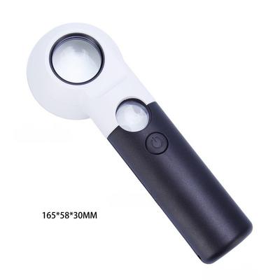 Handheld LED Magnifying Glass 16X 30X Dual Optical Lens With 7 Bright Lights For Jewelry Coin Stamp Reading Inspection Tool
