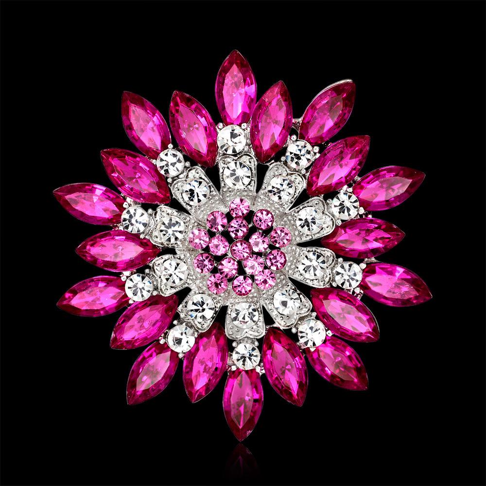 

Korean Versatile Women s Rhinestone Flower Brooch Accessory