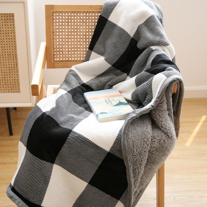 Nordic Double-Layer Fleece Blanket Thick Warm Winter Coral Velvet Throw Sofa Bed Nap