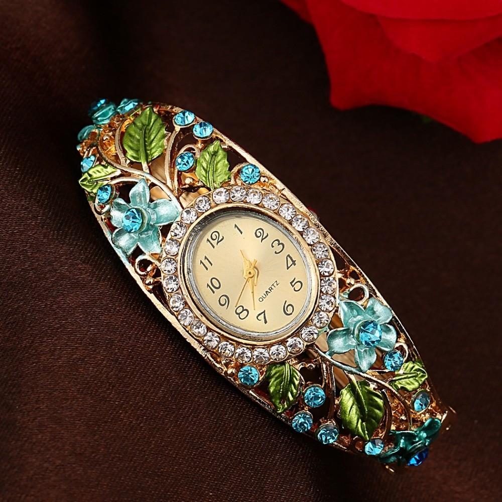 Rich In Flowers Ladies Wristwatch Rhinestone Bracelet Bracelet Watch  Elegant Wear
