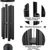60" Extra Large Tuned Metal Wind Chime for Outdoor Relaxation - Low Tone Memorial Chime