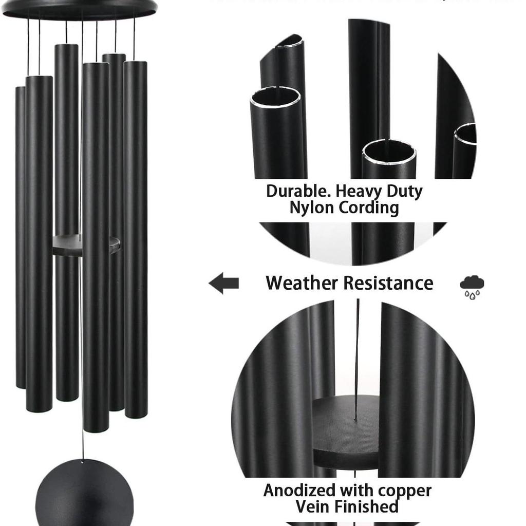 60" Extra Large Tuned Metal Wind Chime for Outdoor Relaxation - Low Tone Memorial Chime