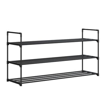 3-Tier Shoe Rack Space Saving Shoe Organizer Closet Entryway Bathroom Holds 15 Pairs Sneakers Heels Boots Durable Plastic Shelf