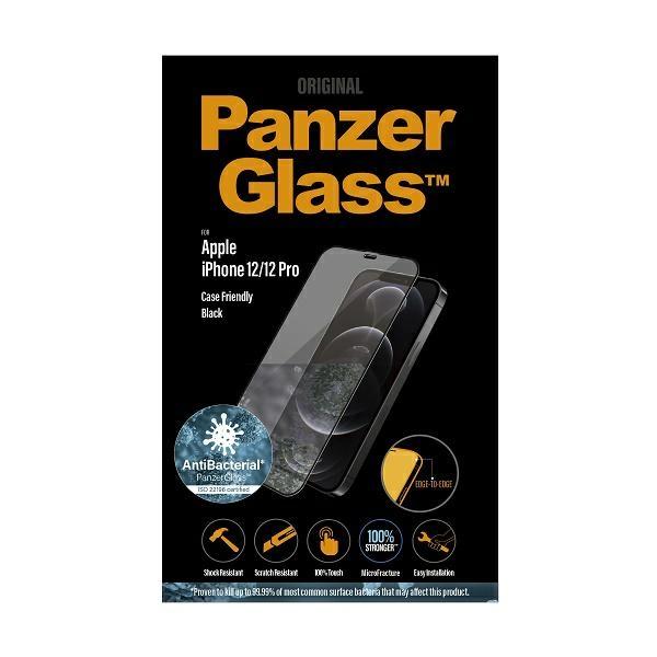 Szkło hartowane do iPhone 12 PanzerGlass Case Friendly Antibacterial Czarne