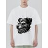 Black T Shirt with Dog Head Mechanical Design for Casual Wear