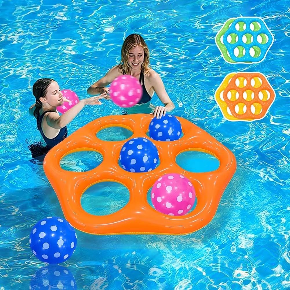 Hexagonal Shape Inflatable Ring Toss Toy Triangle Shape Water Games  Camping