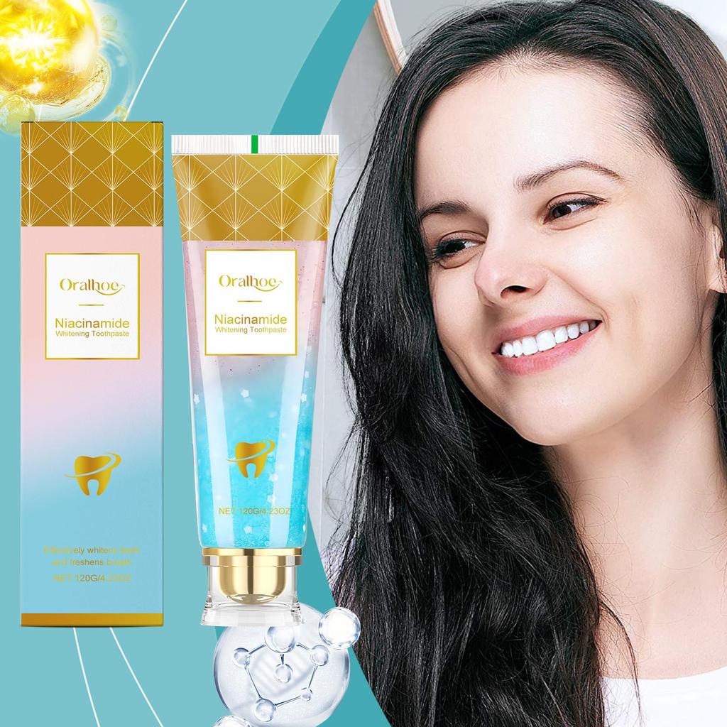 Dentifricio Sbiancante alla Niacinamide Rimuove Macchie Protegge lo Smalto Freschezza a Lunga Durata Cura Quotidiana dell'Igiene Orale Dentifricio