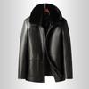 Men's Leather Jacket Middle-aged and Elderly Velvet Thickened Leather Jacket Dad's Leather  Removed From The Liner Medium and Long Leather Jacket