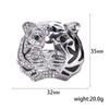 Rhinestone Tiger Head Brooches for Women Unisex Pearl Bear Pins Wolf Lapel Pins Banquet Party Backpack Gifts Jewelry Accessories