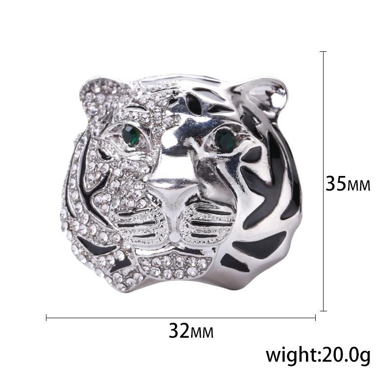 Rhinestone Tiger Head Brooches for Women Unisex Pearl Bear Pins Wolf Lapel Pins Banquet Party Backpack Gifts Jewelry Accessories