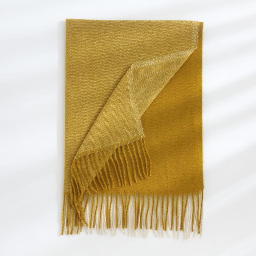 Korean Version of The Autumn and Winter Faux Cashmere Splicing Scarf Japanese Harajuku Wind Long Dual-use Shawl Tassel Thickened Warm Scarf