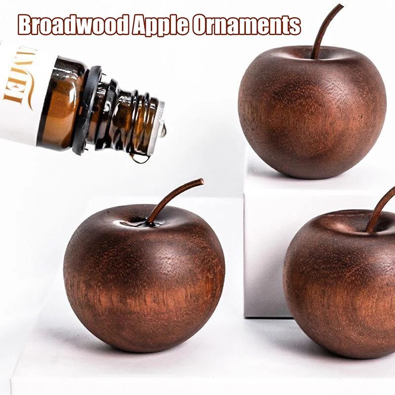 Wooden Apple Shaped Essential Oil Aromatherapy Diffuser Fragrance Diffuser Home Bathroom Car Decoration Minimalist Figurines