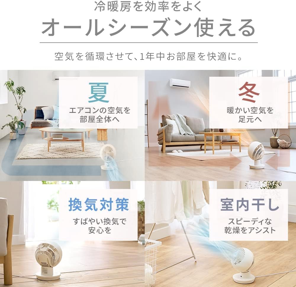 Economisire Iris Ohyama Circulator Eye 18 Tatami Balansare stânga și dreapta cu telecomandă Ventilator Circulație Aer Economisire Energie Masă Economisire Energie