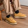 Fashion Men Fashion Wedding Party Dress Platform Shoes Lace-up Tassels Shoe Orange Carved Brogue Cow Suede Leather Sneakers Man Footwear