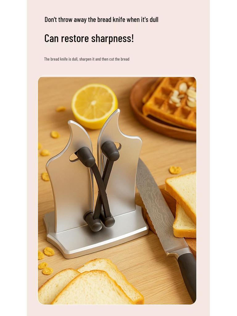 Multifunctional Kitchen Knife and Scissors Sharpener with Whetstone for Household Use
