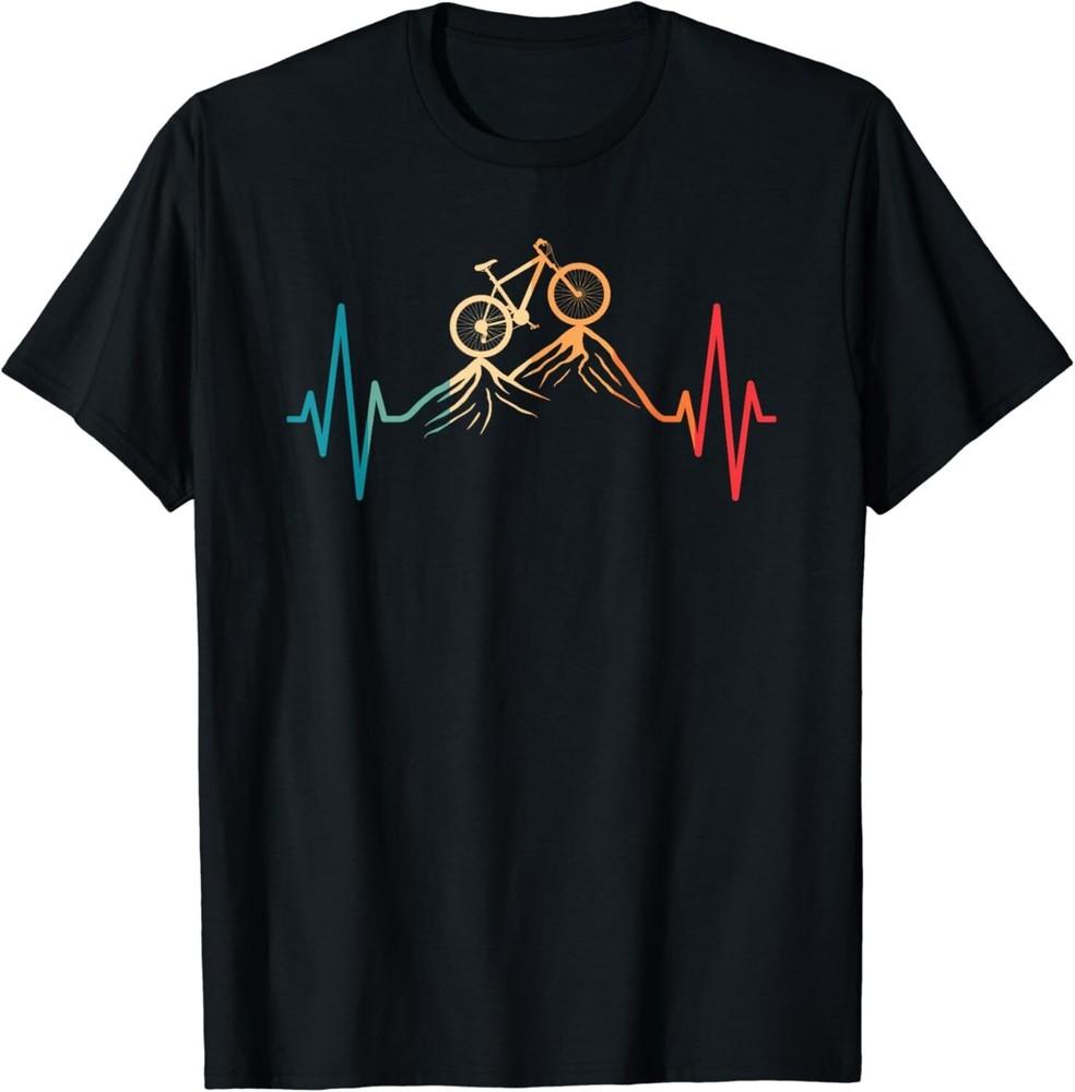 Funny Retro Cycling Heartbeat Bicycle Mountain Bike Biking Gift Unisex T-Shirt