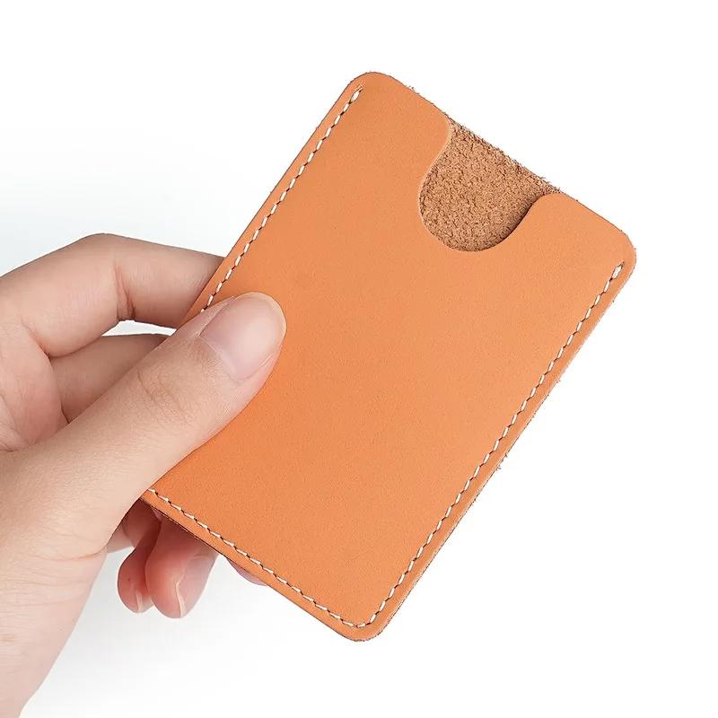 Ultra-Dunne Mini Volnerf Koeienhuid Leer Kaarthouder Portemonnees voor Mannen Vrouwen Lichtgewicht Zacht Echt Leer Creditcard