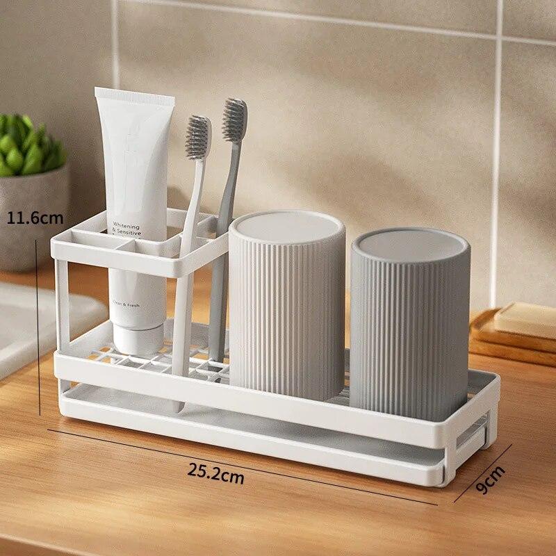 Toothbrush Rack, Bathroom, Dental Cup Storage Table, Electric Toothbrush Rack, Multifunctional Rack, Toothpaste Storage Table