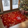 1pc Festive Snowflake Welcome Doormat - Indoor/Outdoor Polyester Flannel Mat with Golden & White Snowflake Design, Ideal for Kit