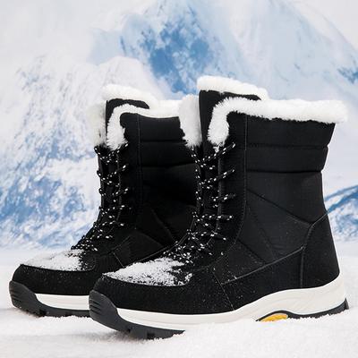 Botas de nieve cálidas de felpa para exteriores, de caña alta, de algodón, de talla 36 a 45, para invierno