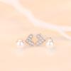 Cute Diamond-inlaid Pearls Love Earrings for Women with Fashionable, Simple and Versatile Students' Earrings Gift