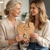 Mum Always Wooden Hanging Ornament Rustic Heart-Shaped Wall Plaque Hand Engraved Heart Keepsake for Mother's Day Birthday Christmas Gift