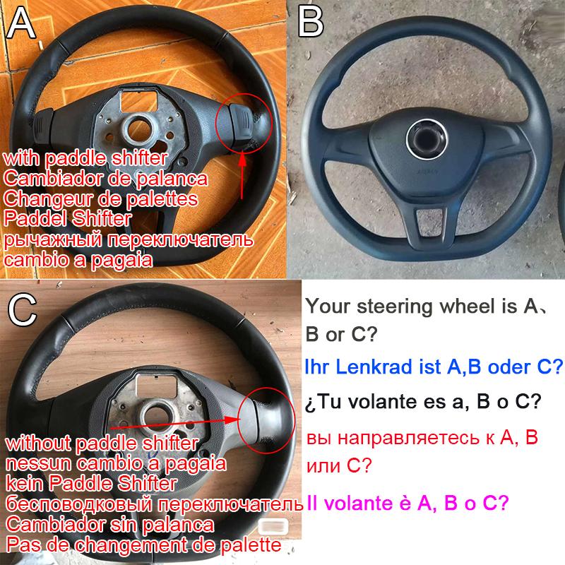 CARDAK Handgenähtes Schwarzes Leder Wildleder Lenkradbezug für Volkswagen VW Golf 7 Mk7 Neuer Polo Jetta Passat B8