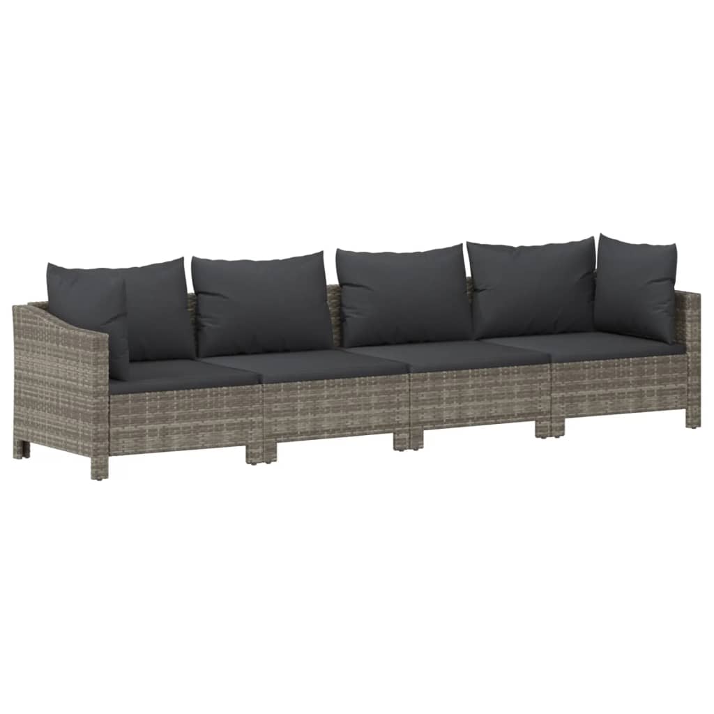 Vidaxl 11-Cz. Garden Lounge Set, Cushions, Grey PE Rattan