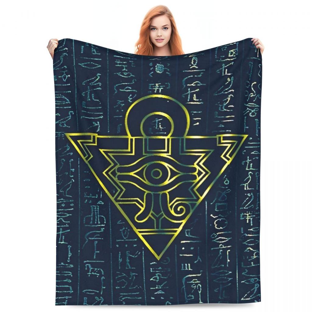 Anime Yu Gi Oh Card Blankets Blue Eyes White Dragon Cartoon Plush Novelty Soft Throw Blankets for Home Restaurant Spring Autumn