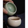 Ru Kiln Tea Cup Master Cup Ceramic Tasting Tea Cup Open Ice Crack Glaze Leather Kangxi Tongbao Bottom Section Copper Coin Cups