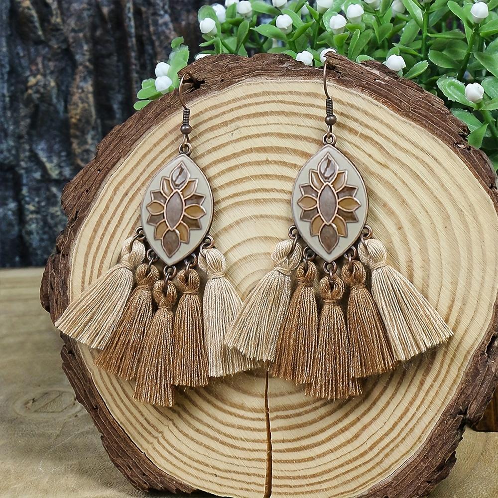 

Модные висячие серьги для женских украшений коричневый