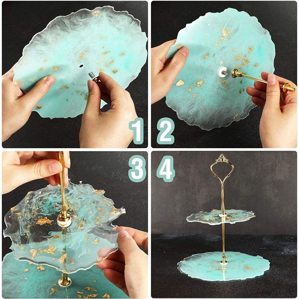 Crown Handle Cupcake Display Holder 2 Tiers 3 Tier Tiered Fruit Plate Cake Stand Assembly
