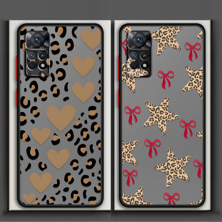 Leopard Love Star Funda Back Phone Cover Case for Xiaomi Redmi Note 14 A4 10 14C 13C 11 12 13 Pro Plus 9S