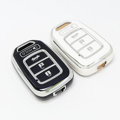 Silver Edge TPU Auto Remote Shell Fob Holder Keychain Car Key Cover Case Cap For Honda CRV Jazz HR-V HRV Accord CIVIC 2013 2014 2015 2016