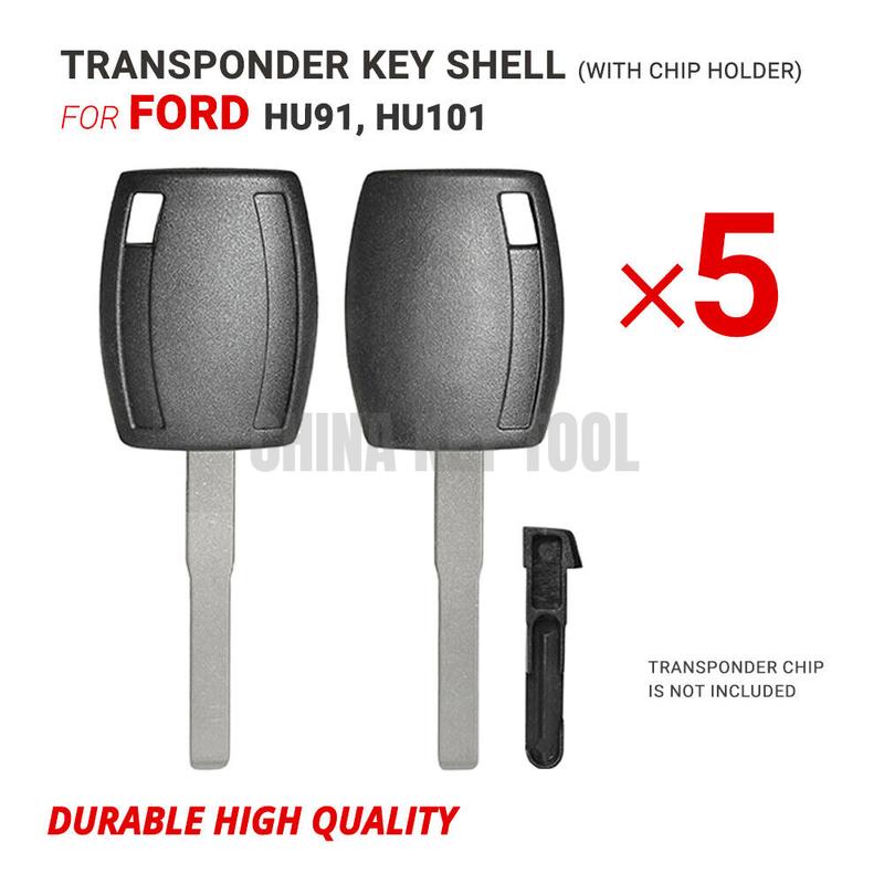 5x New Replacement Transponder Key Shell For  Ford HU94 HU101 With Chip Holder