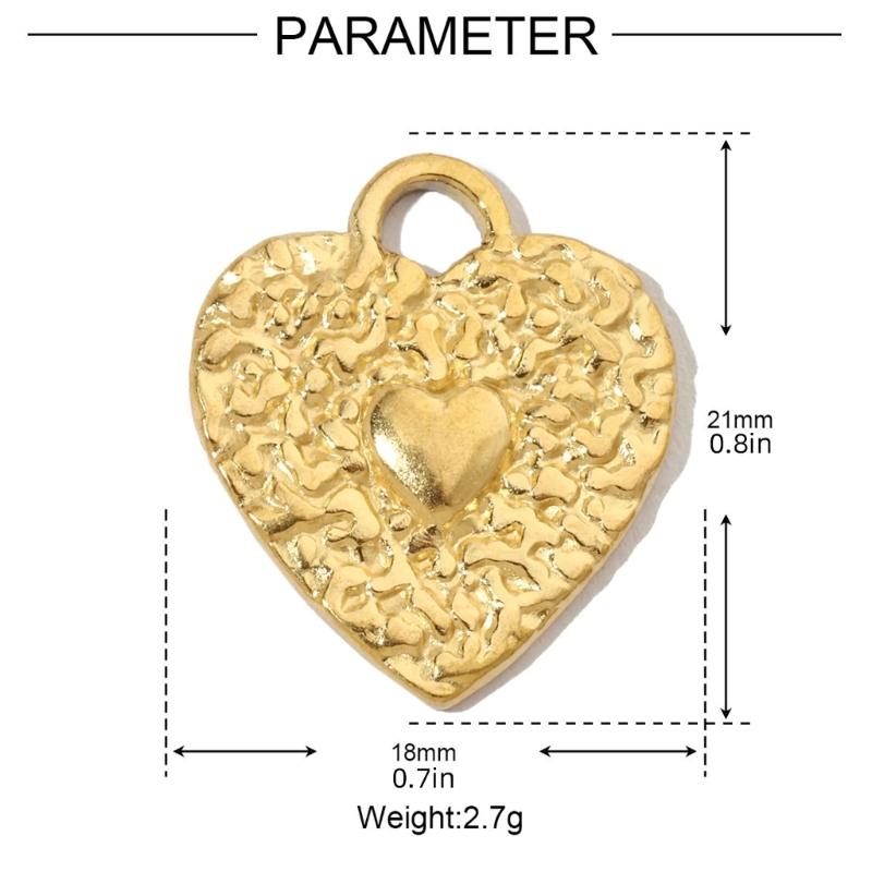 3pcs Sturdy Stainless Steel Heart Charm Necklace Set Decoration for Craft Enthusiasts and Fashion Designers Wear