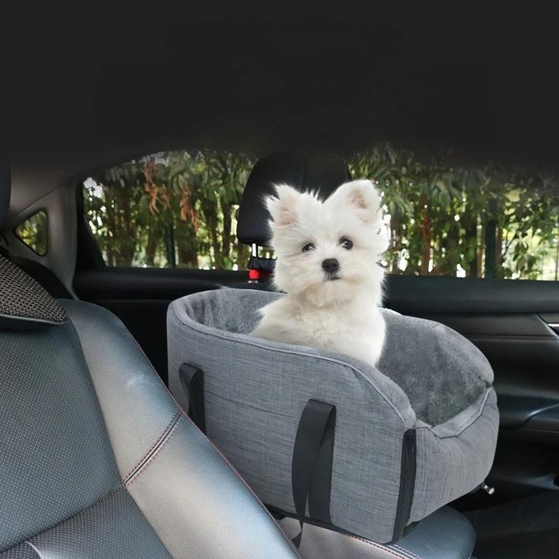 Safe Travel Pet Car Seat with Detachable Armrest Pillow Lift Seat Safety Buckle and Central Control Fo Dogs Cats Pet Supplies