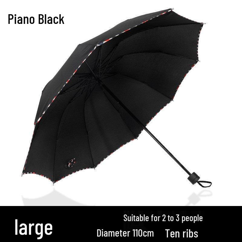 Dual-Use Extra Large Folding Umbrella - 12 Ribs for Sun and Rain Protection