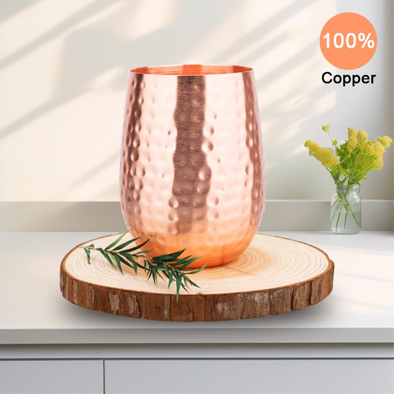 Handgefertigter Reinkupferbecher 450ml Luxus Kupfer Martell Cocktail Whiskey Tassen Wasserbecher Trinkgeschirr für Wasser Milch Kaffee Küche Bar