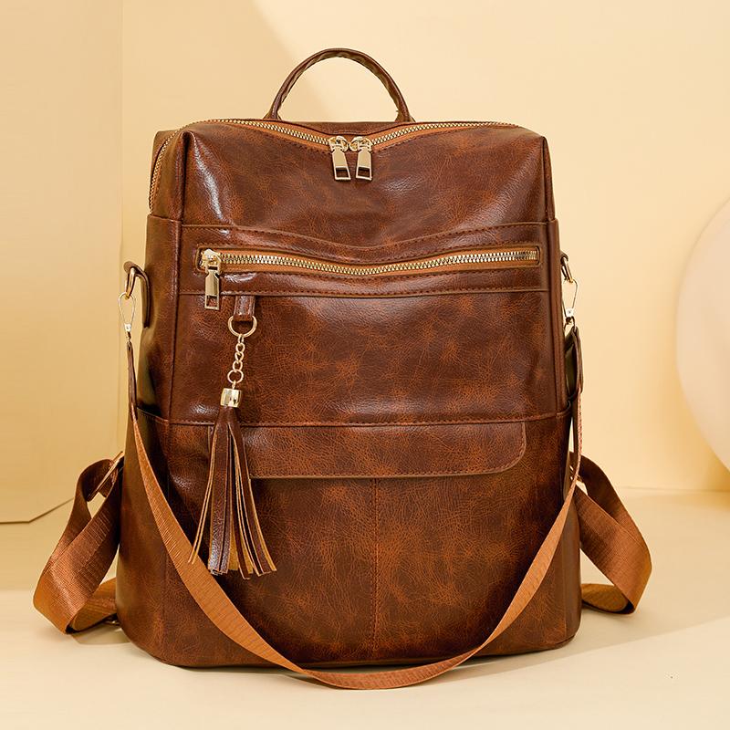 Women's Tassel Backpack Computer Bag Large Capacity Travel Backpack