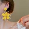 Silver Needle Super Fairy Raffia Flower Earrings Sweet Ins Temperament Earrings Fashion Versatile Earrings Niche High Sense